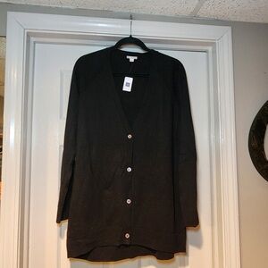 NWT GAP Women's Tunic Length Button Front Merino Wool Blend Cardigan Sweater